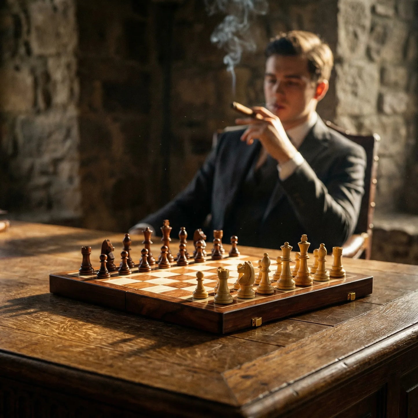 Jeu d'Échecs en Bois Pliable