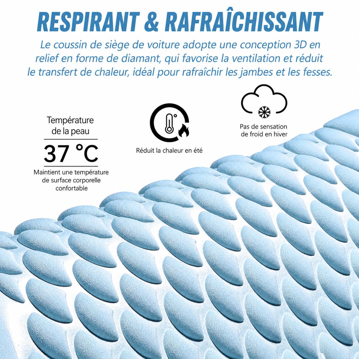 Coussin de siège auto rafraîchissant en gel