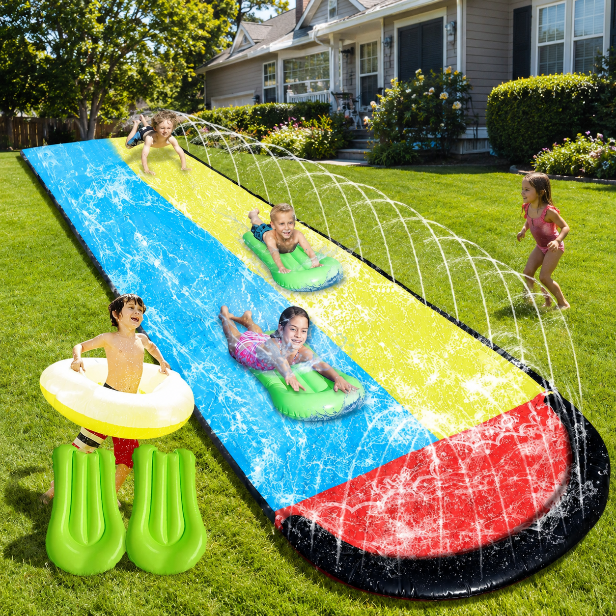 Toboggan aquatique gonflable pour enfants