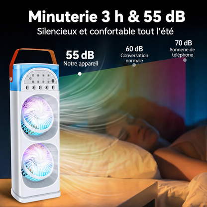 Mini climatiseur portable 4-en-1 avec LED 7 couleurs