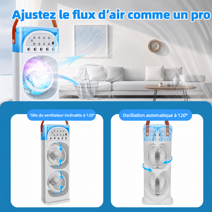 Mini climatiseur portable 4-en-1 avec LED 7 couleurs