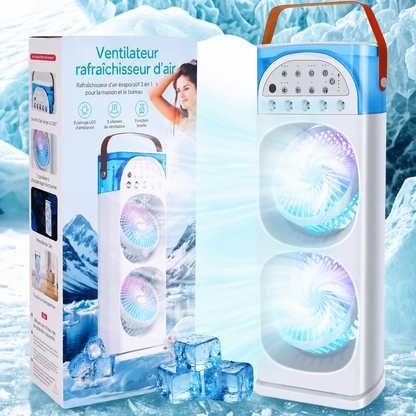 Mini climatiseur portable 4-en-1 avec LED 7 couleurs