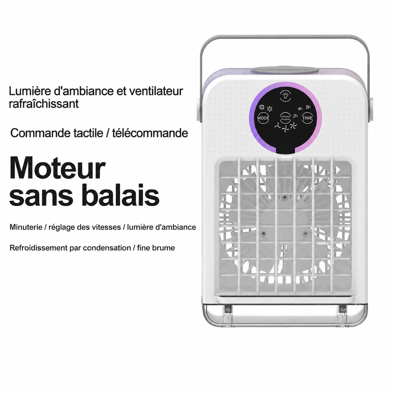 Ventilateur rafraîchisseur tactile avec brumisation