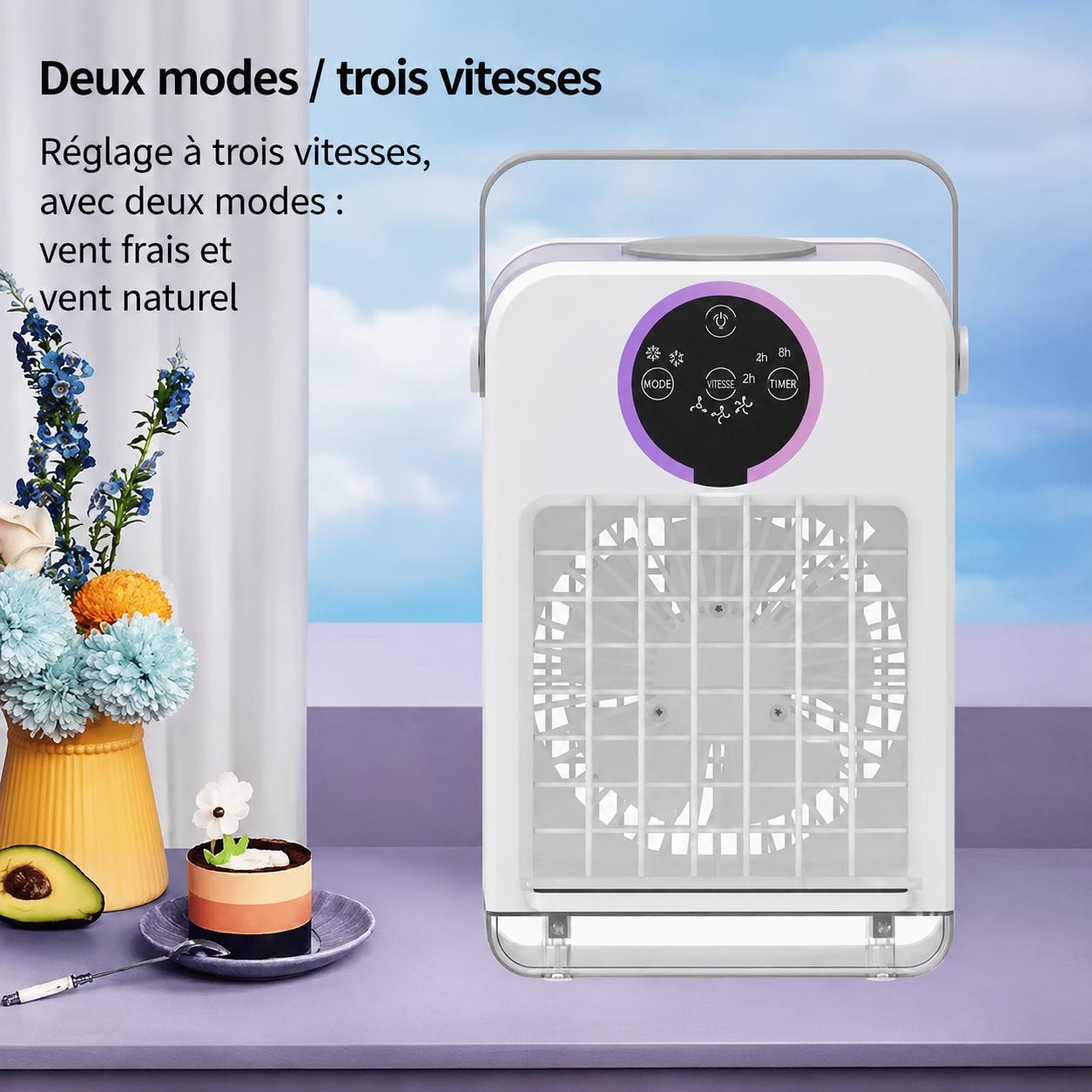 Ventilateur rafraîchisseur tactile avec brumisation