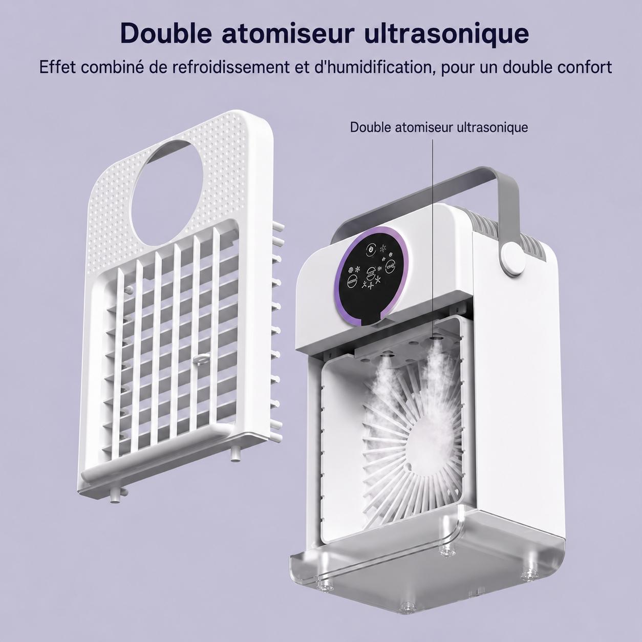 Ventilateur rafraîchisseur tactile avec brumisation
