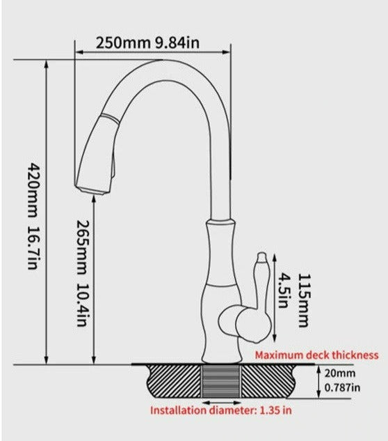Robinet de Cuisine Extensible