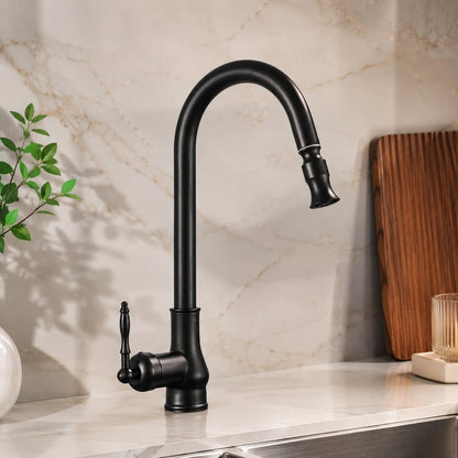 Robinet de cuisine extensible en laiton antique
