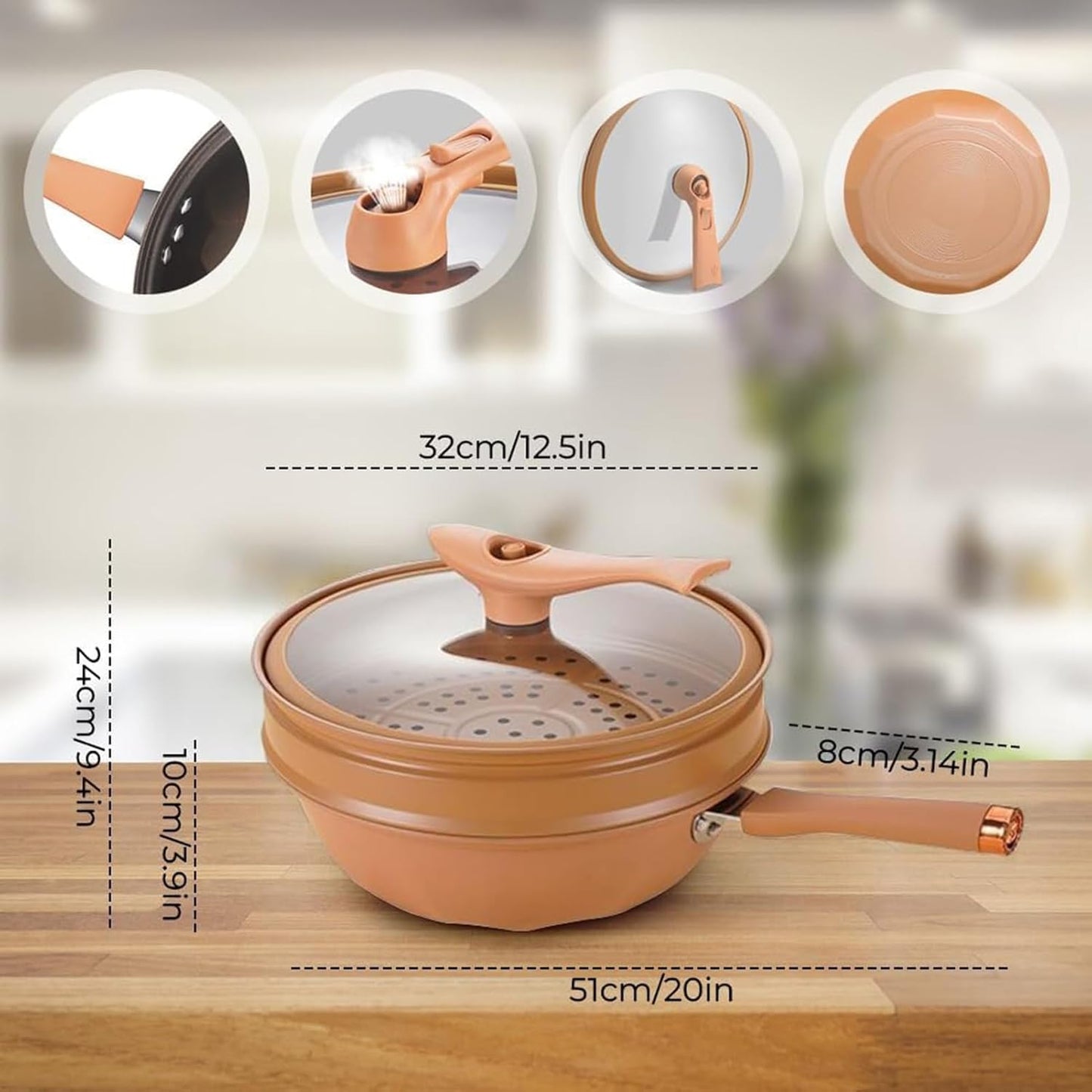 Wok pour induction antiadhésif