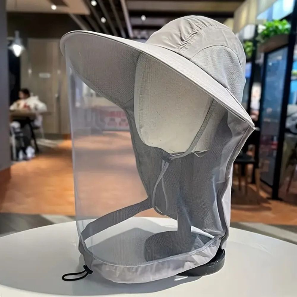 Chapeau anti-UV à large bord avec moustiquaire